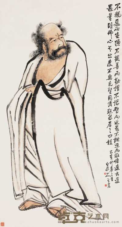 王震 乙亥（1935年）作 人物 立轴 147.5×79.5cm